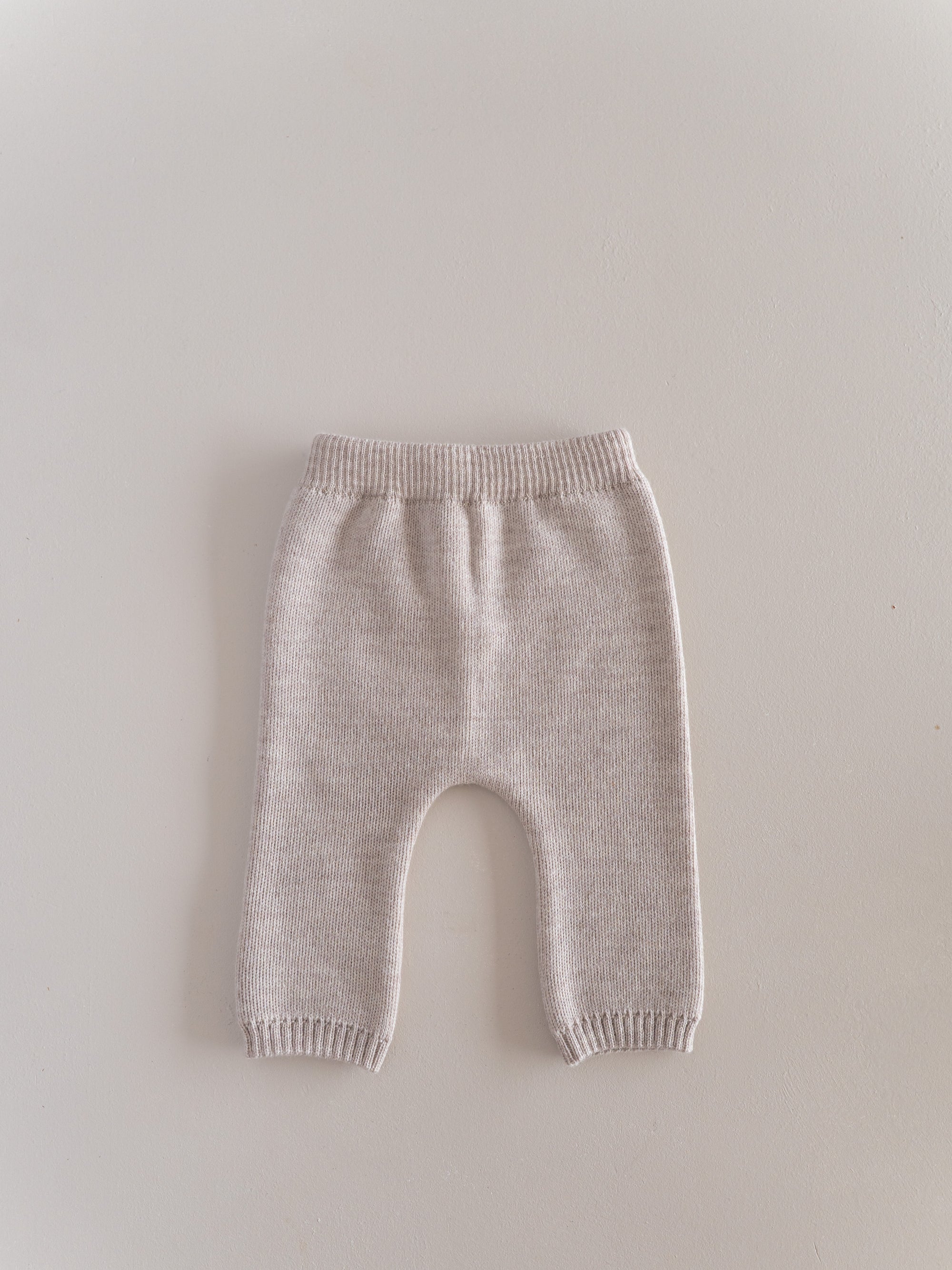MERINO KNIT LEGGINGS BEIGE MELANGE