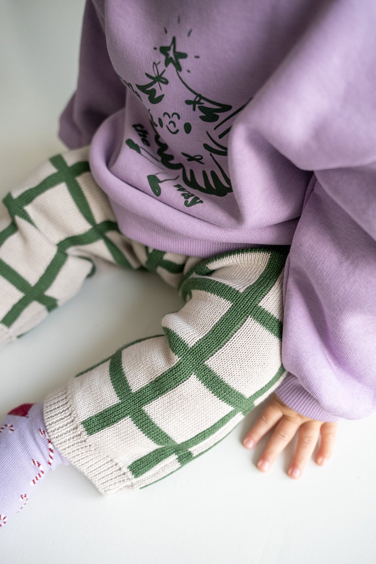 GINGHAM KNIT PANTS