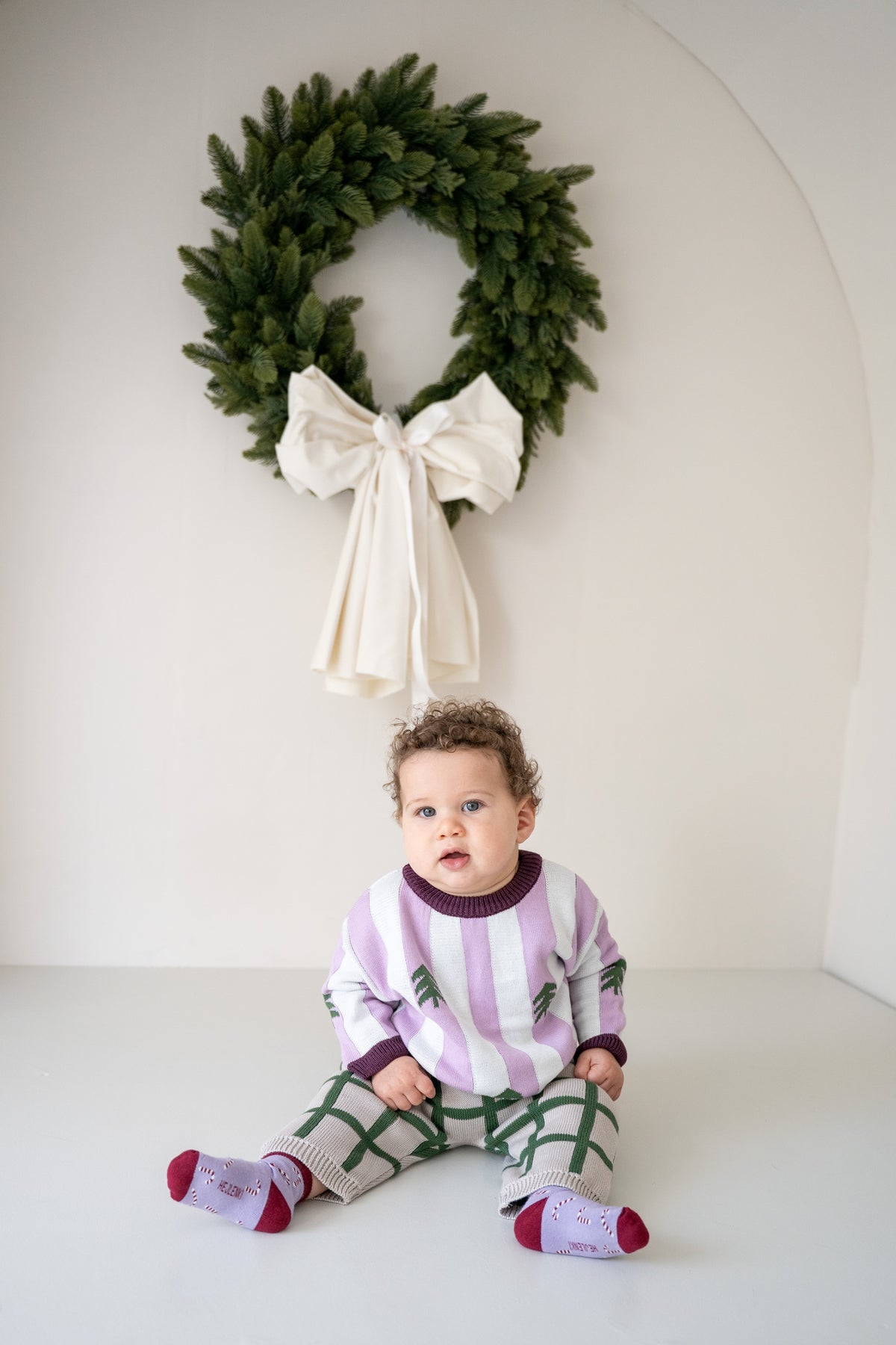 GINGHAM KNIT PANTS