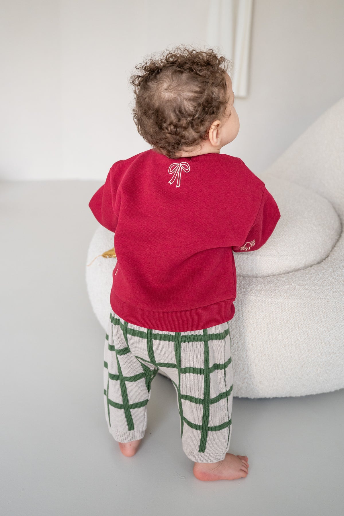 GINGHAM KNIT PANTS