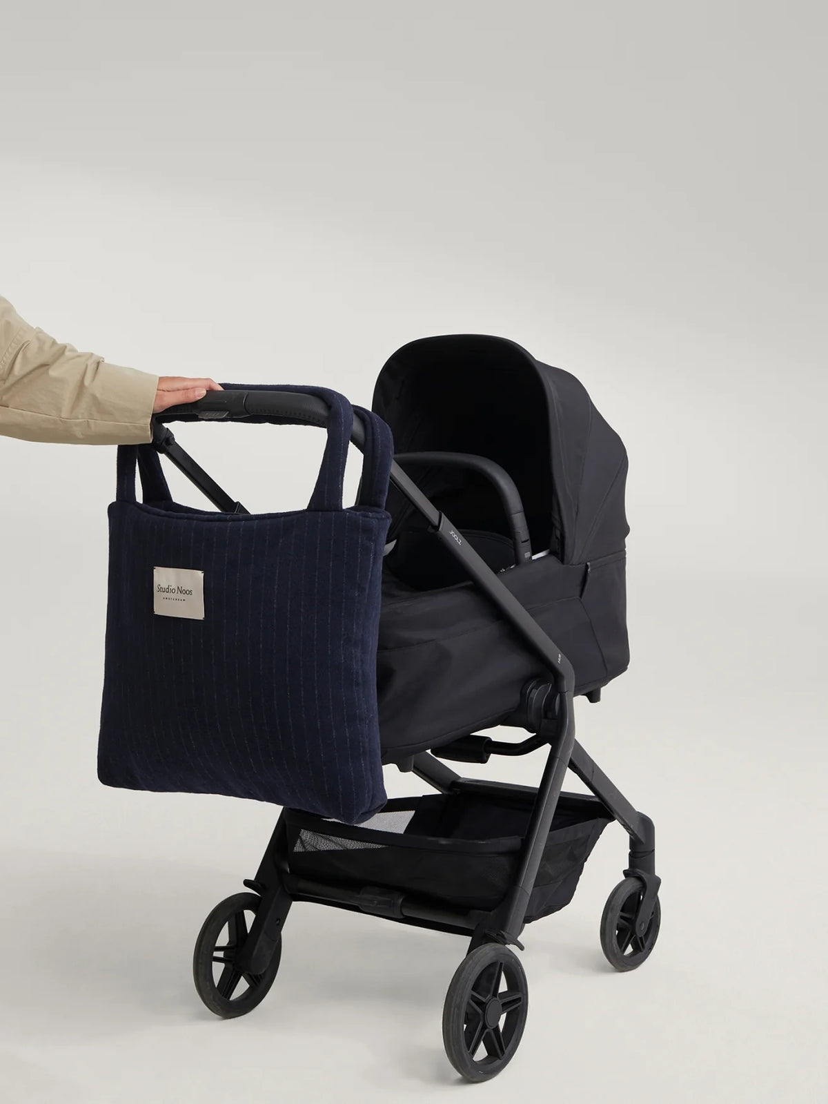 MOM BAG DARK BLUE FLANNEL CHALKSTRIPE