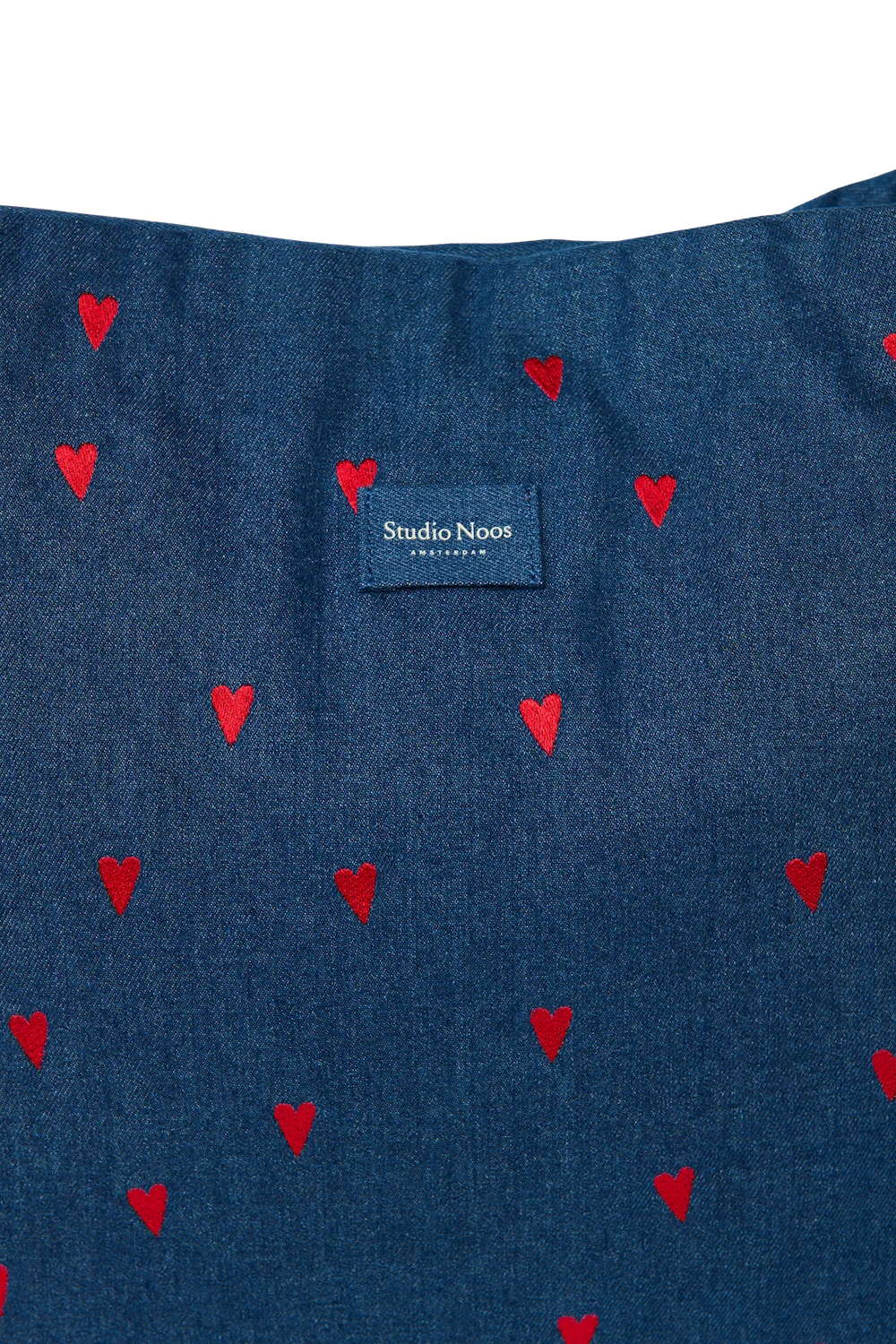 MOM BAG DENIM HEARTS DARK BLUE