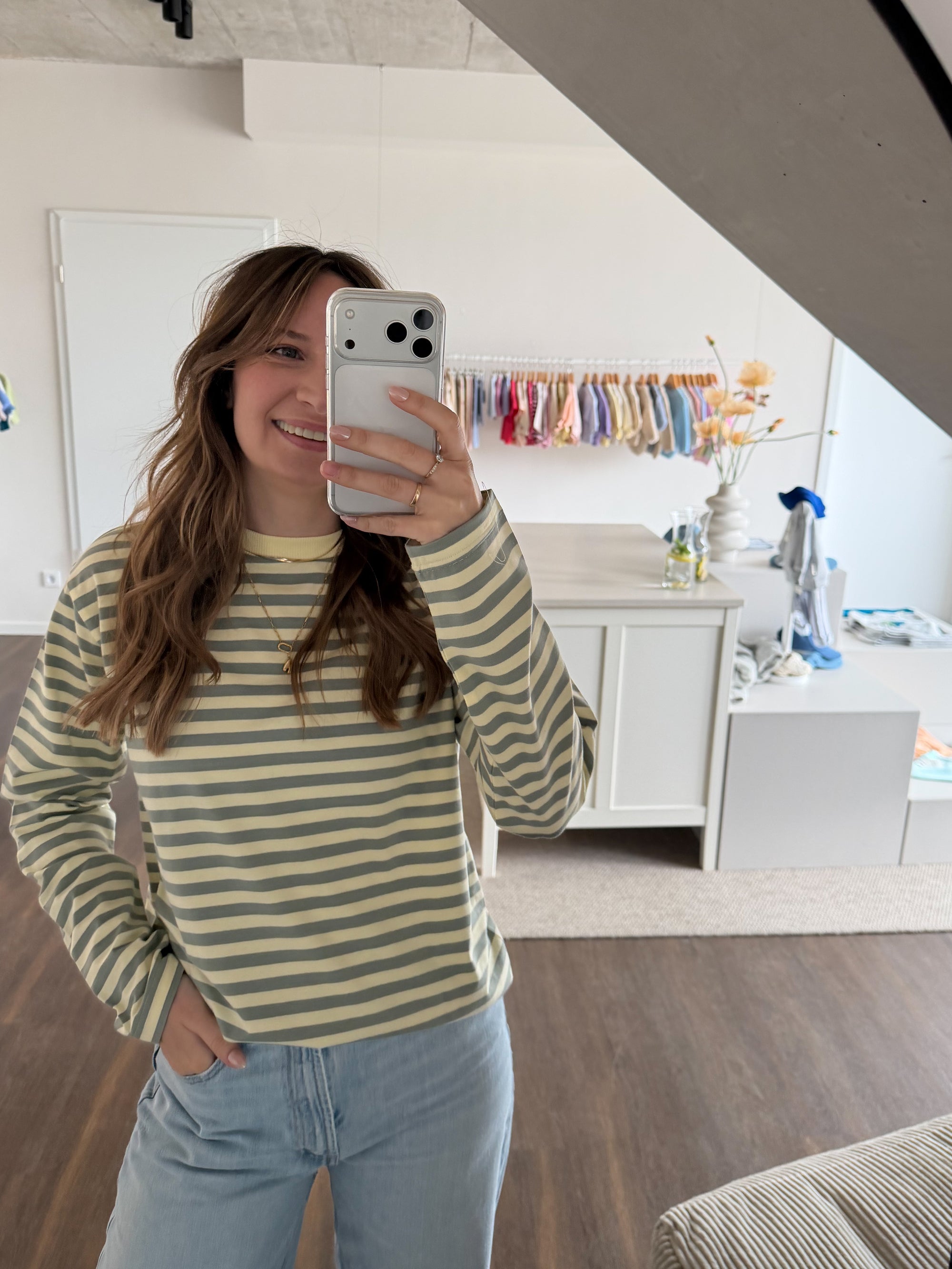 MOMMY OVERSIZE LONGSLEEVE SHADOW STRIPED