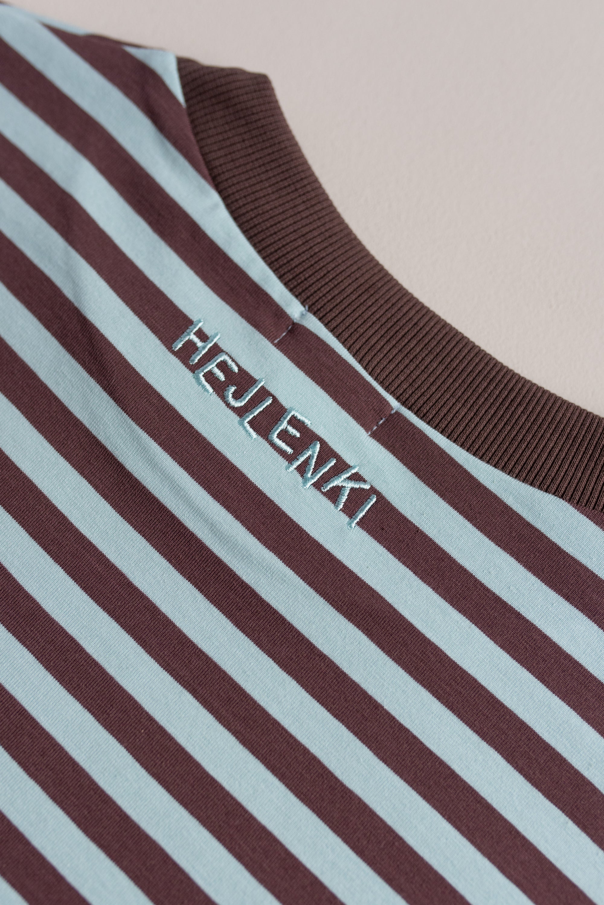 OVERSIZE STRIPED LONGSLEEVE AQUA/BROWN