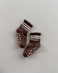 WARM ANTI-SLIP SOCKS BISOUS BROWN