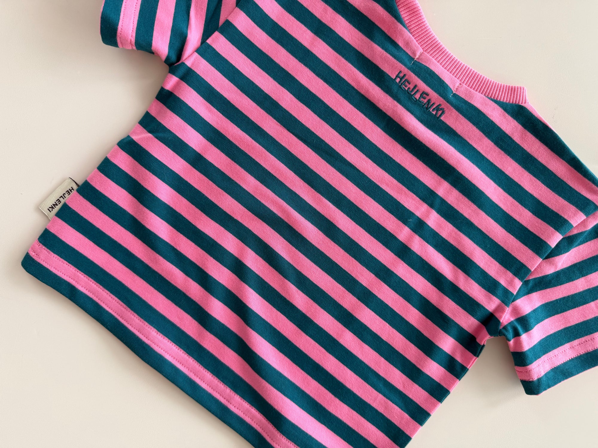 OVERSIZE T-SHIRT STRIPED PINK/TEAL
