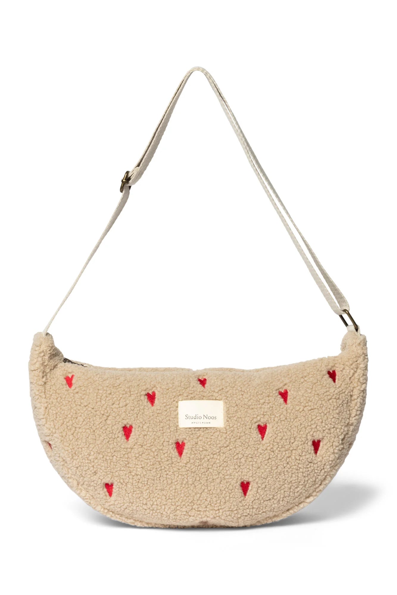 CROSSBODY BAG HEARTS TEDDY ECRU