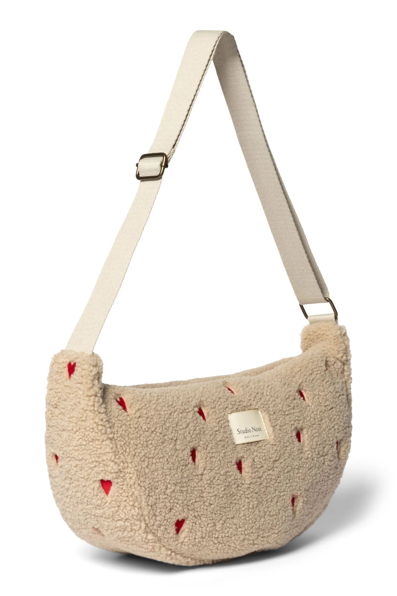 CROSSBODY BAG HEARTS TEDDY ECRU