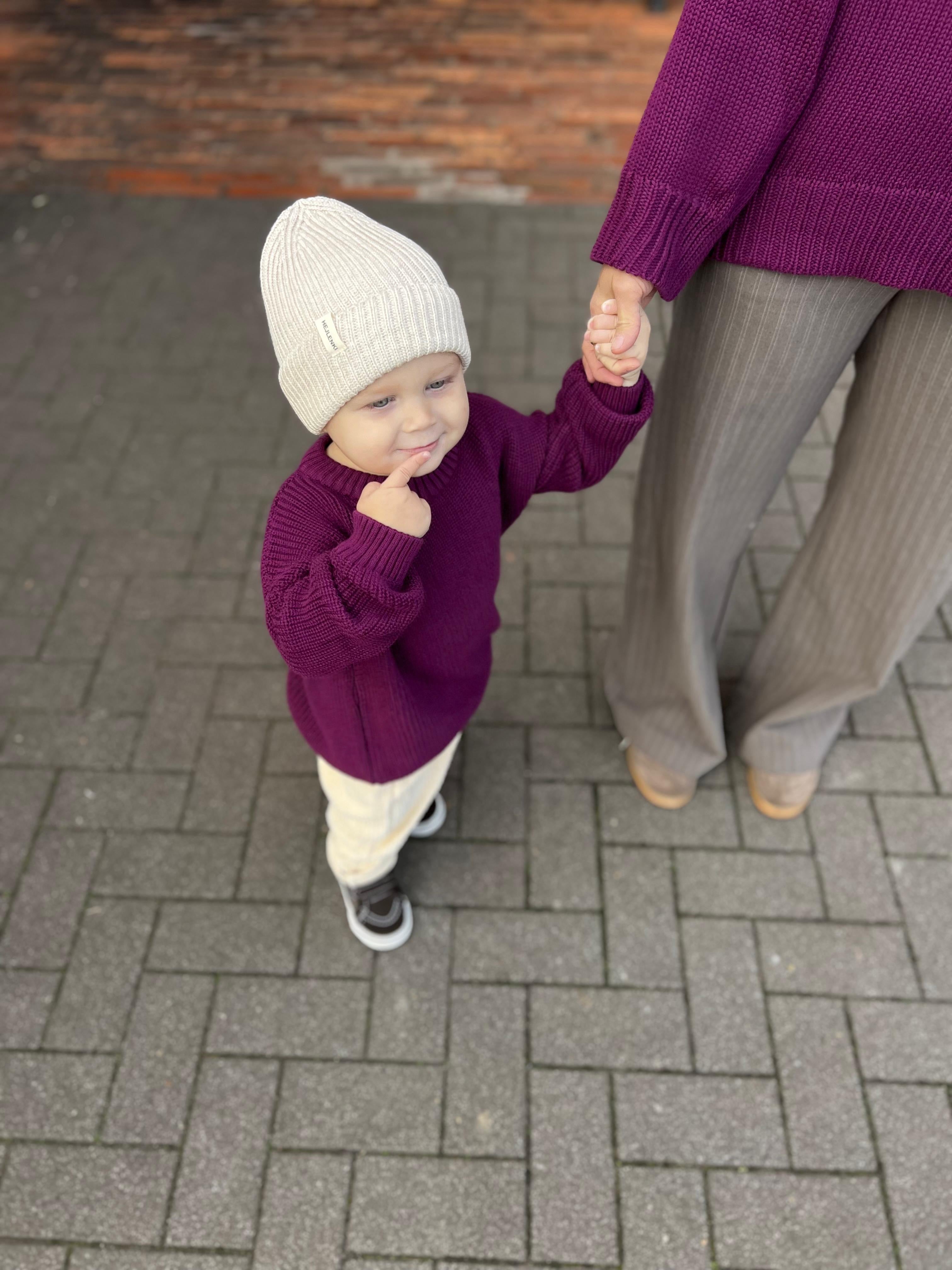 CHUNKY KNIT PULLI BERRY GLAZE