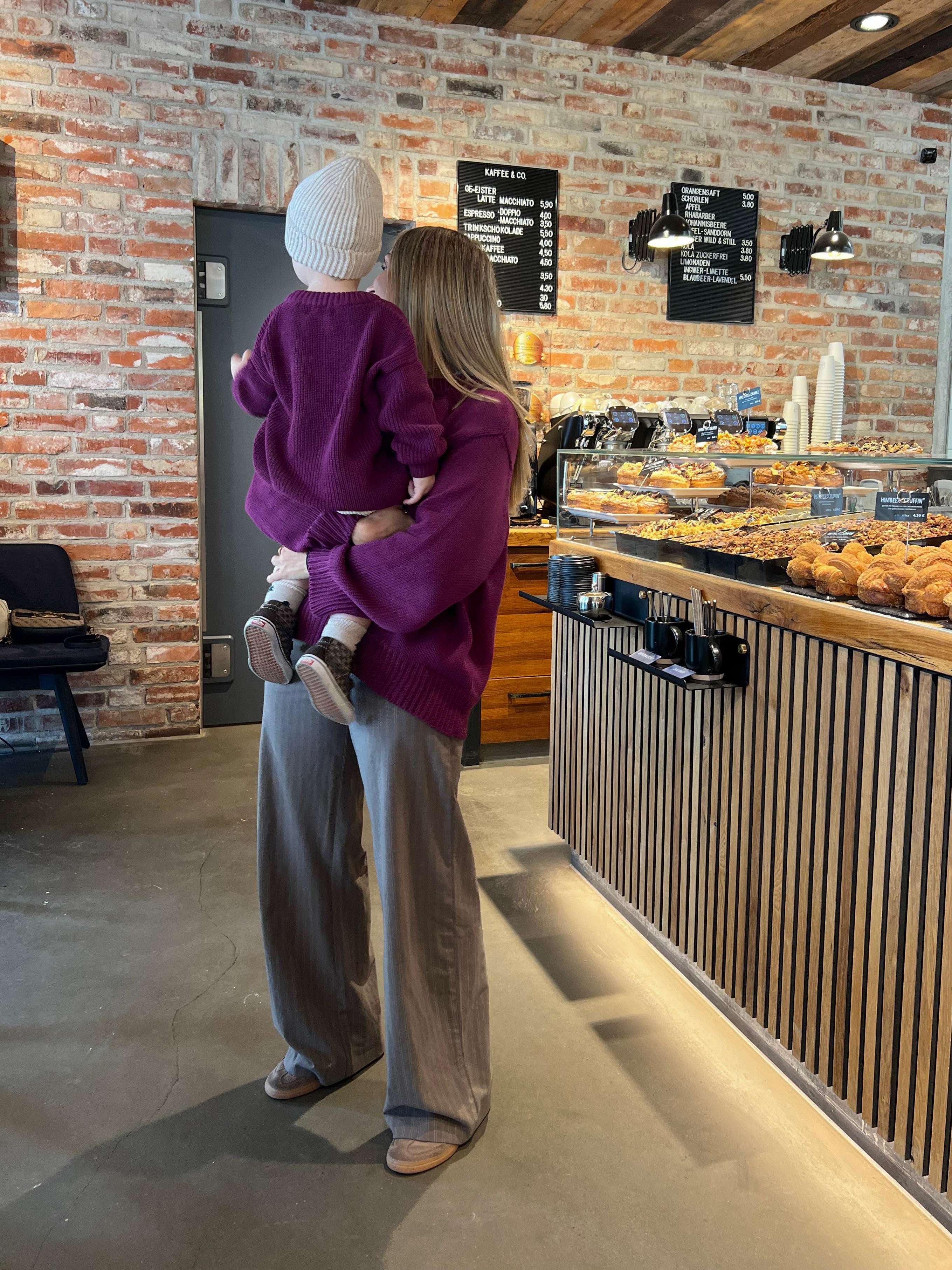 WOMEN CHUNKY KNIT PULLI BERRY GLAZE