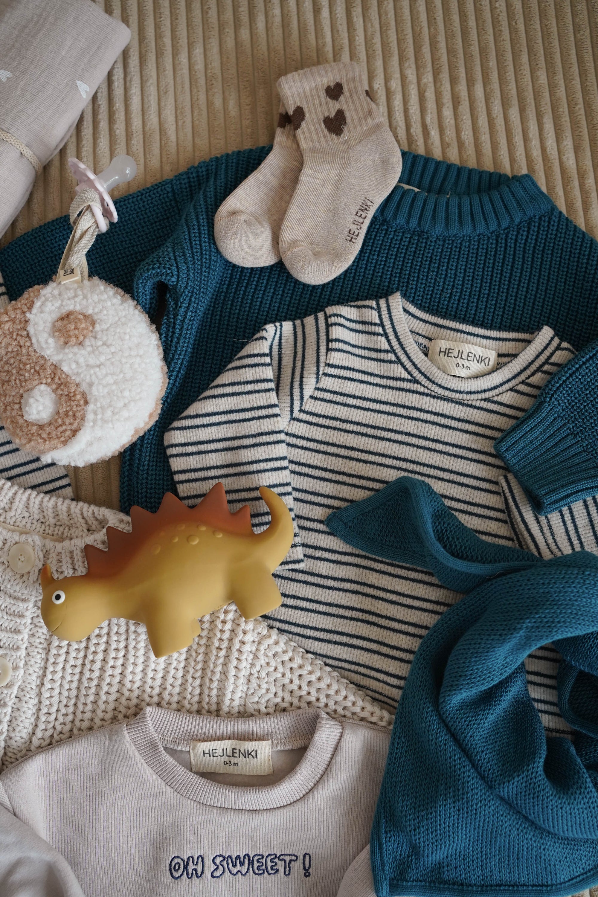 SOFT RIB LONGSLEEVE BERRY TEAL STRIPED