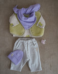 KNIT SCARF LAVENDER CREAM