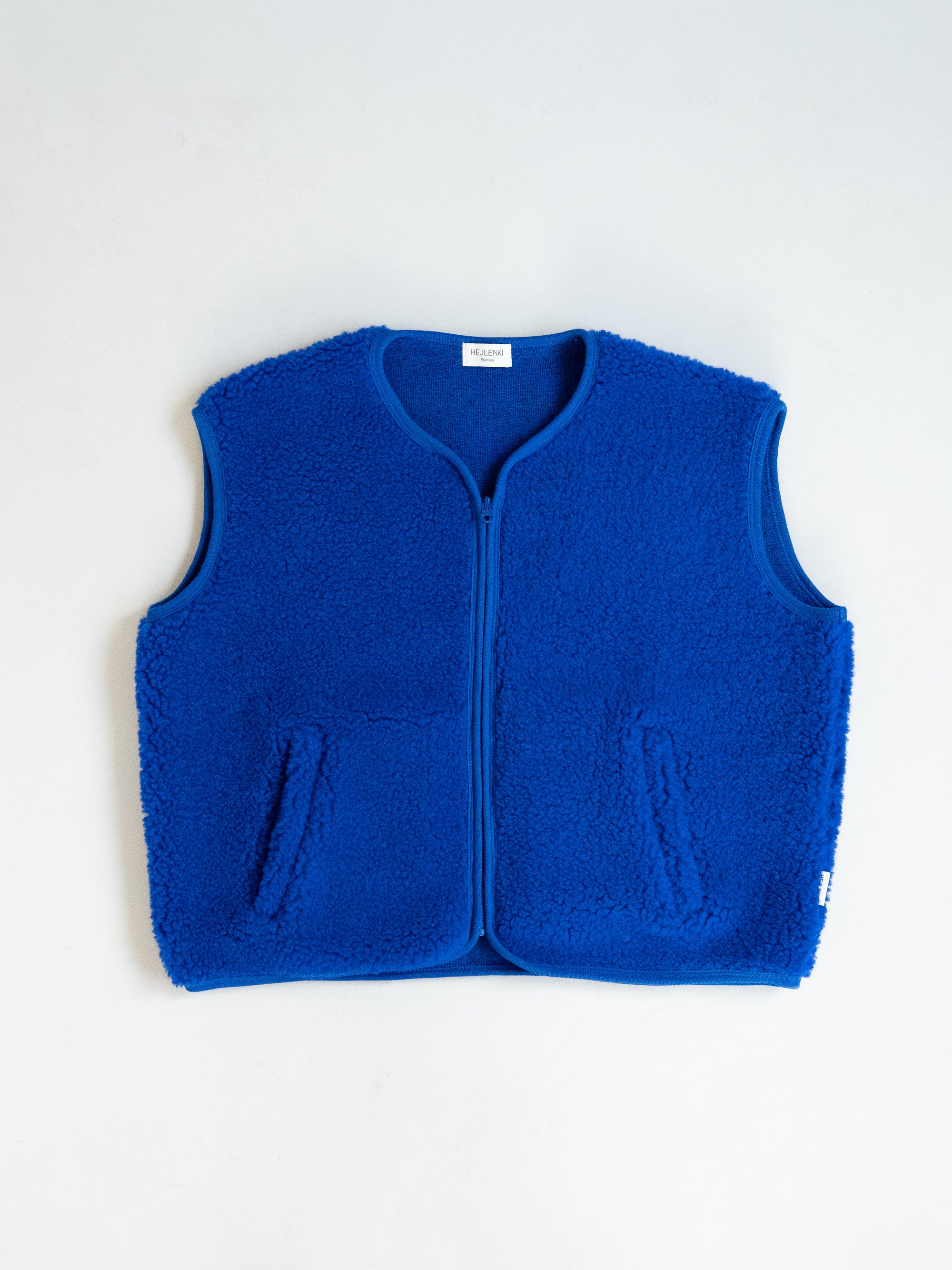 MERINO TEDDY VEST WOMEN BLU