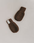 MERINO WOOL MITTENS BROWN