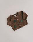 MERINO WOOL WINTER CARDIGAN BROWN