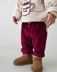 SOFT CORDUROY PANTS BURGUNDY