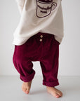 SOFT CORDUROY PANTS BURGUNDY
