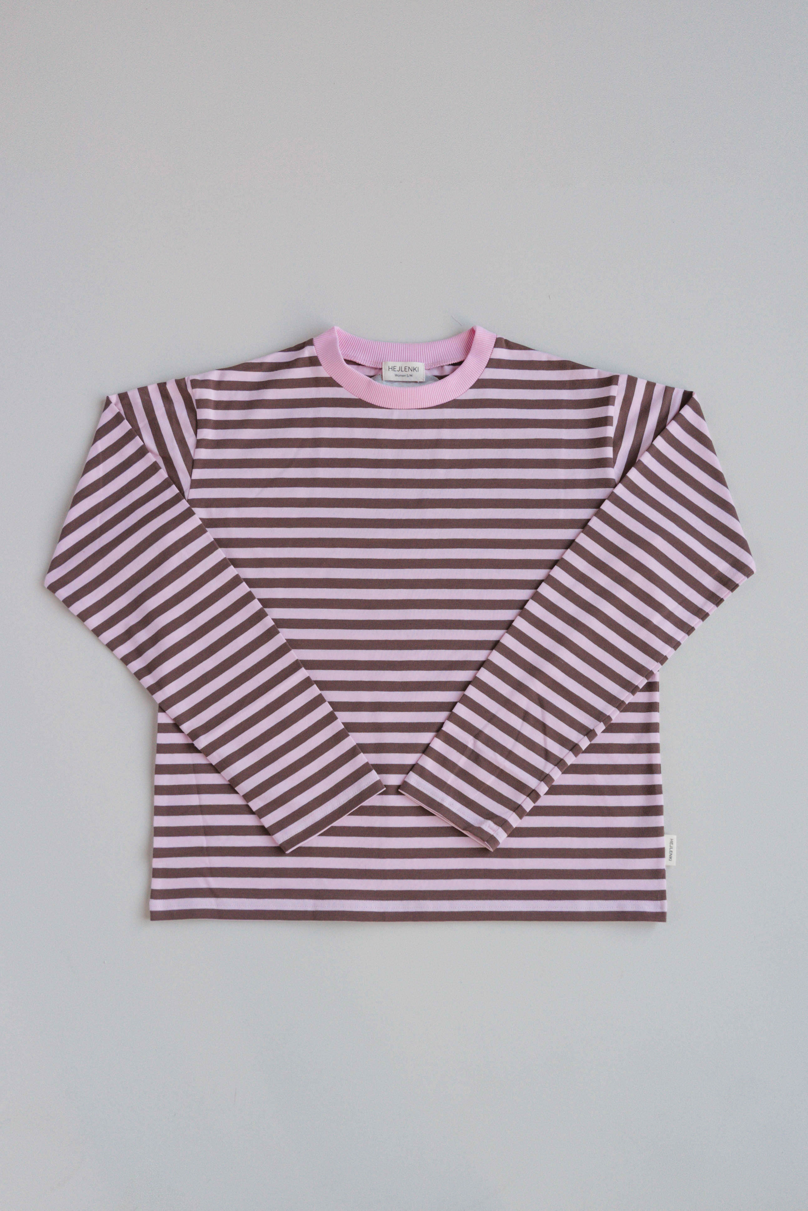 MOM LONGSLEEVE STRIPED BLUSH/BROWN