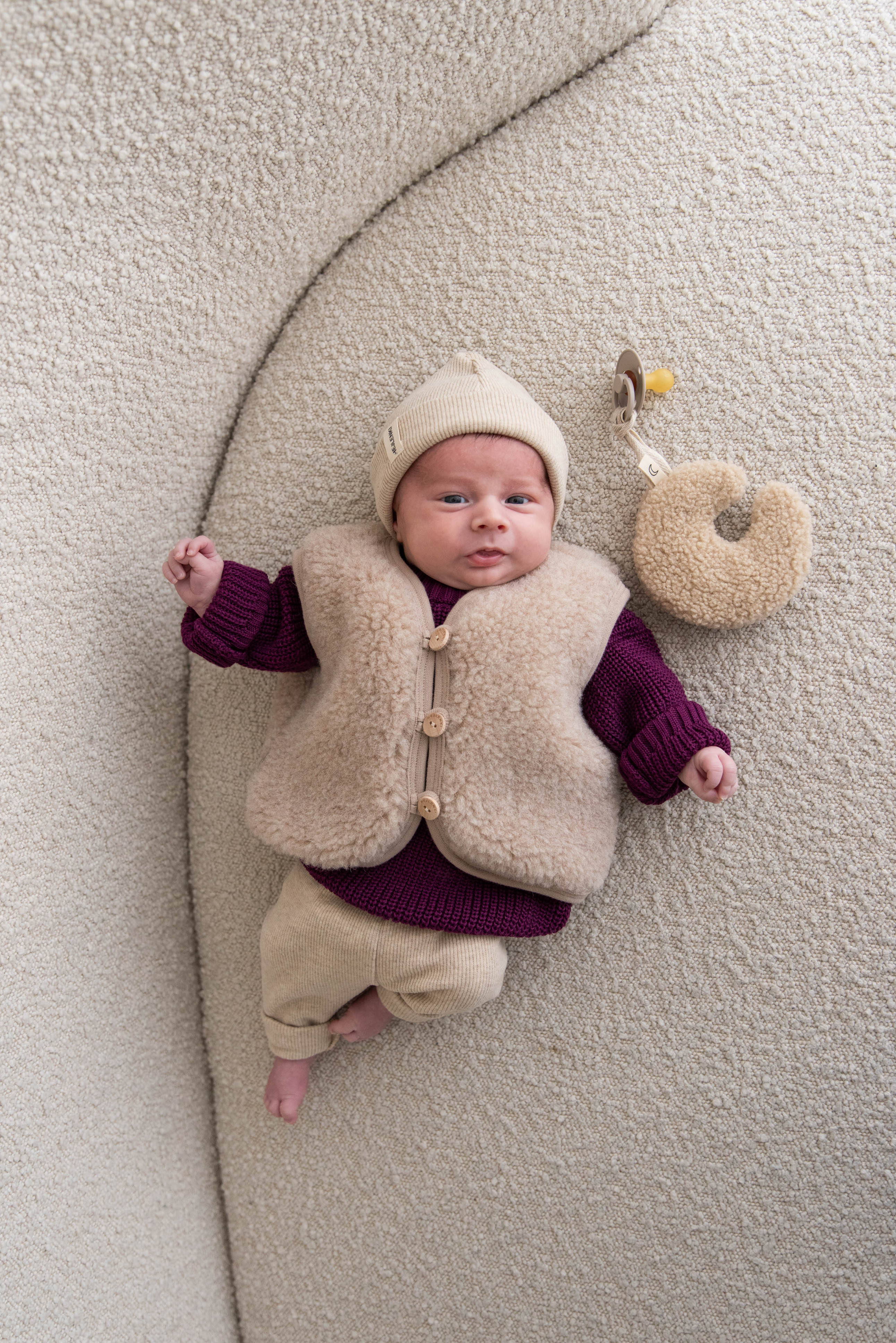 MERINO TEDDY VEST BEIGE