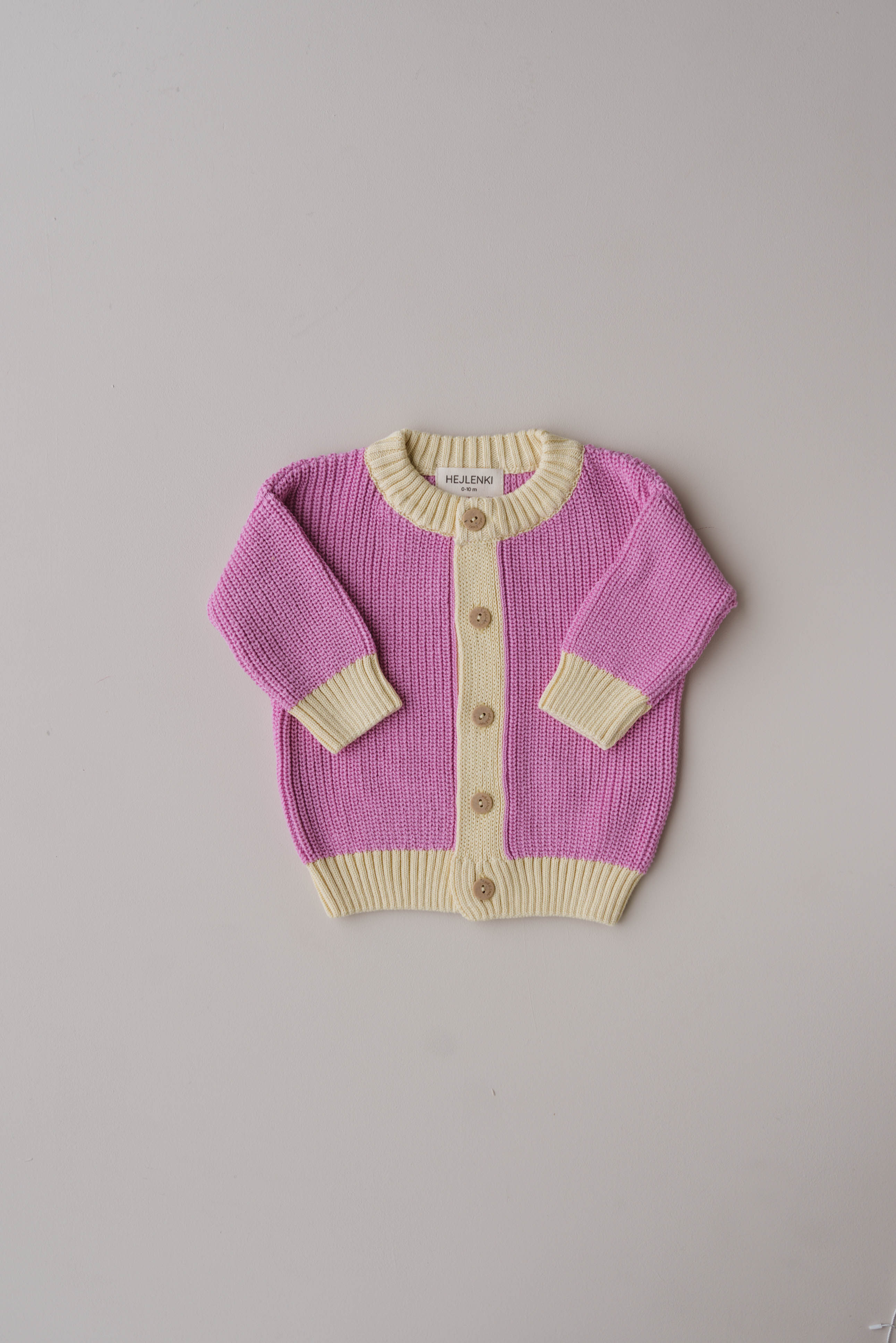 CHUNKY KNIT CARDIGAN CANDY/BUTTER