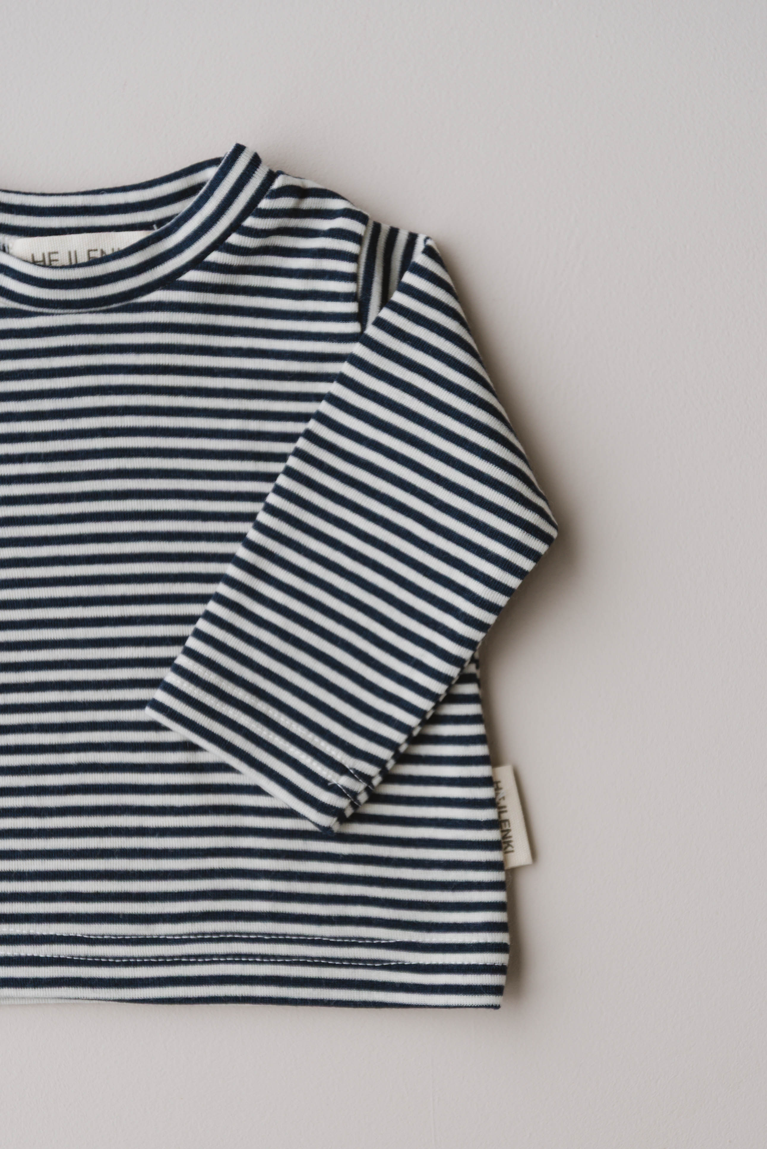 PURE WOOL LONGSLEEVE STRIPED MIDNIGHT