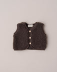 MERINO TEDDY VEST BROWN
