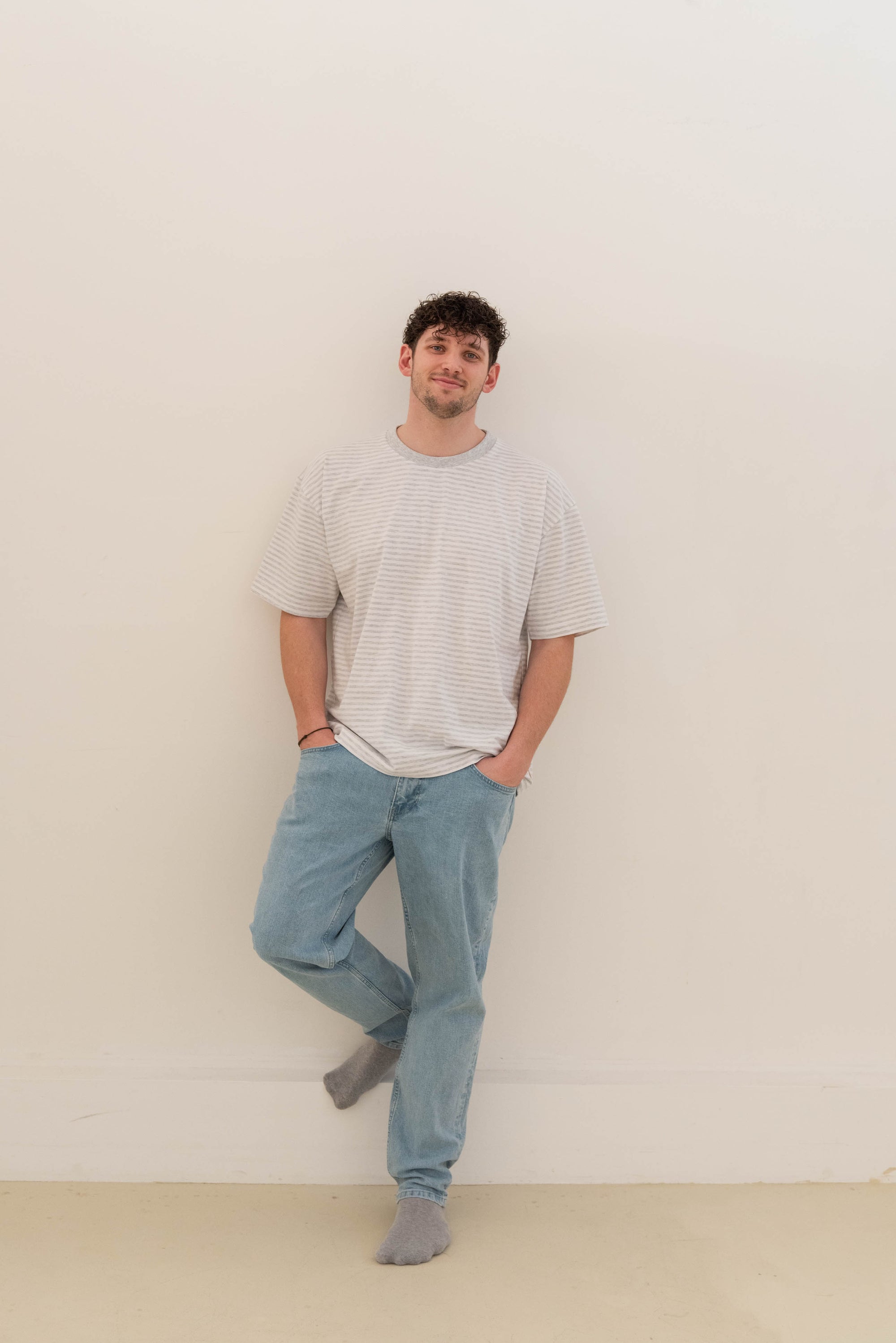 DADDY OVERSIZE T-SHIRT STRIPED GREY