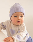 KNIT BEANIE LAVENDER CREAM