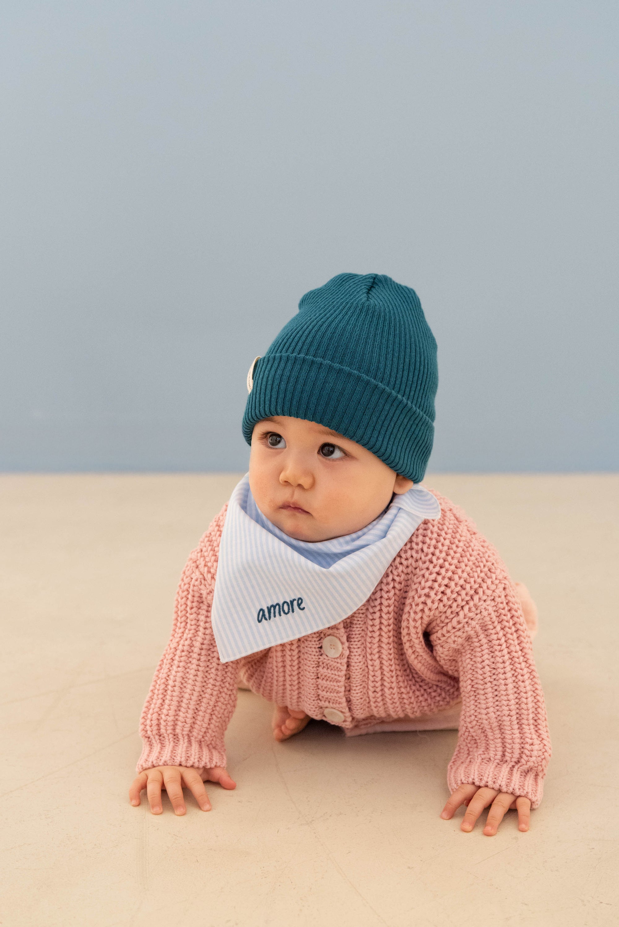 KNIT BEANIE BERRY TEAL