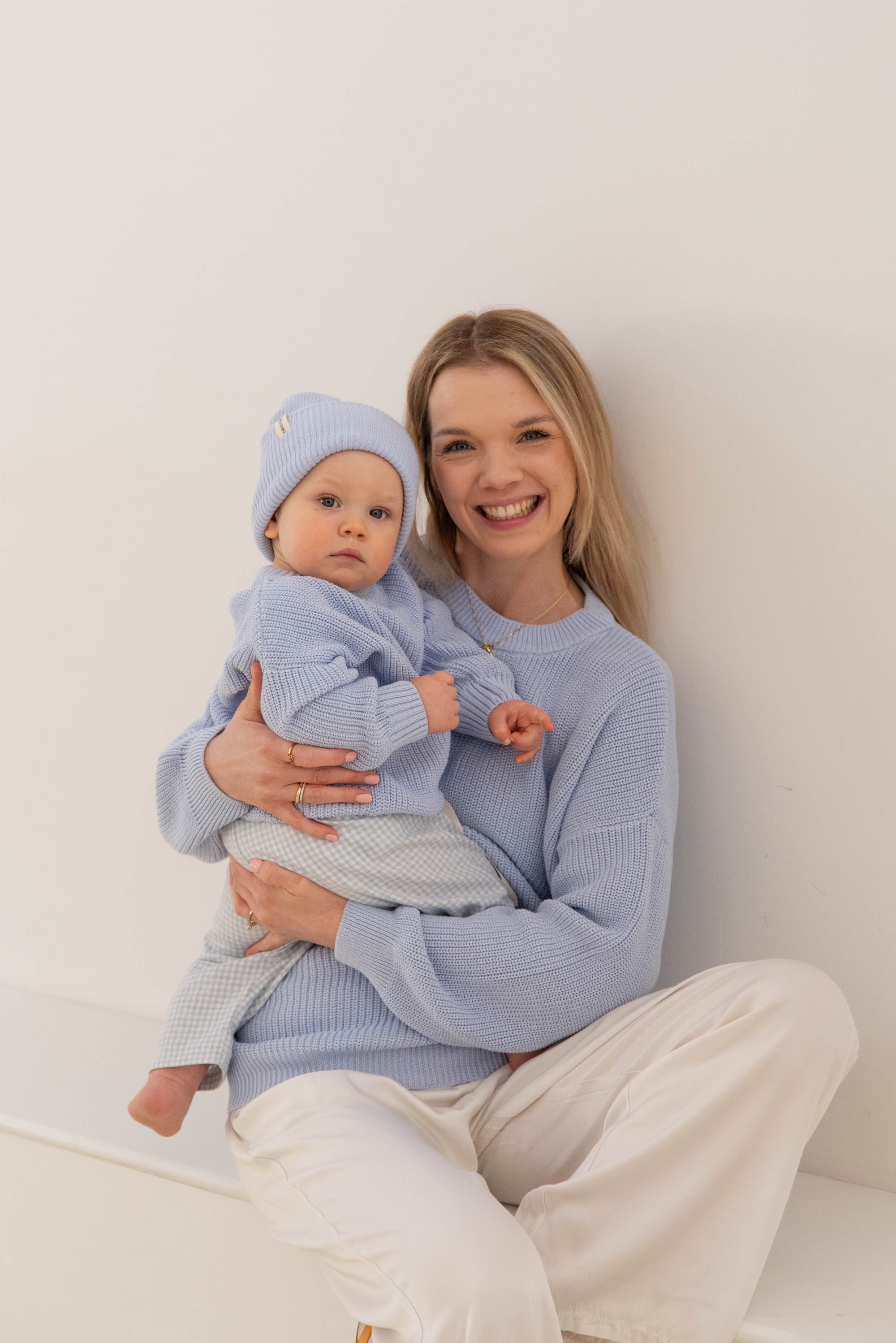 CHUNKY KNIT PULLI MILKY BLUE