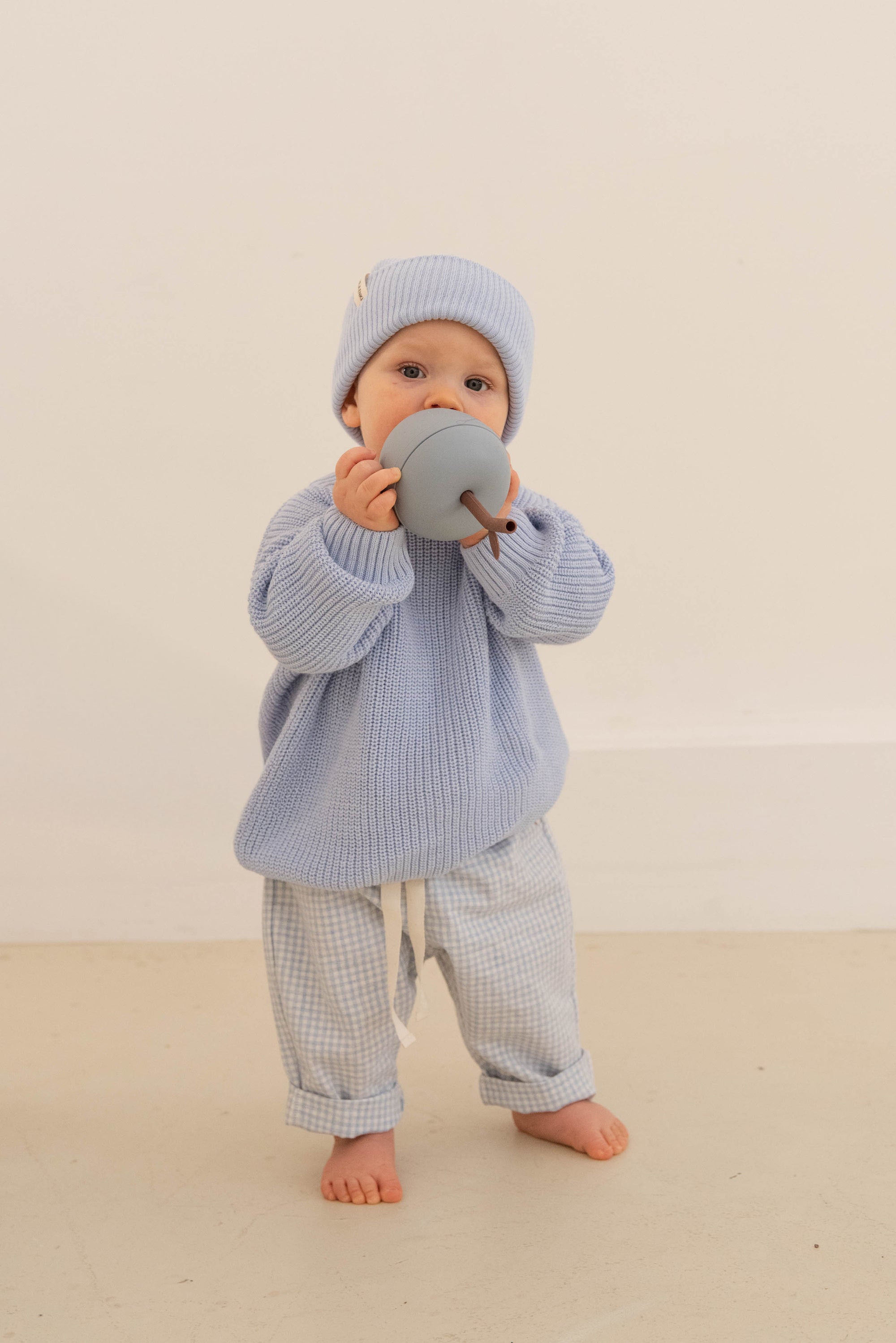 CHUNKY KNIT PULLI MILKY BLUE