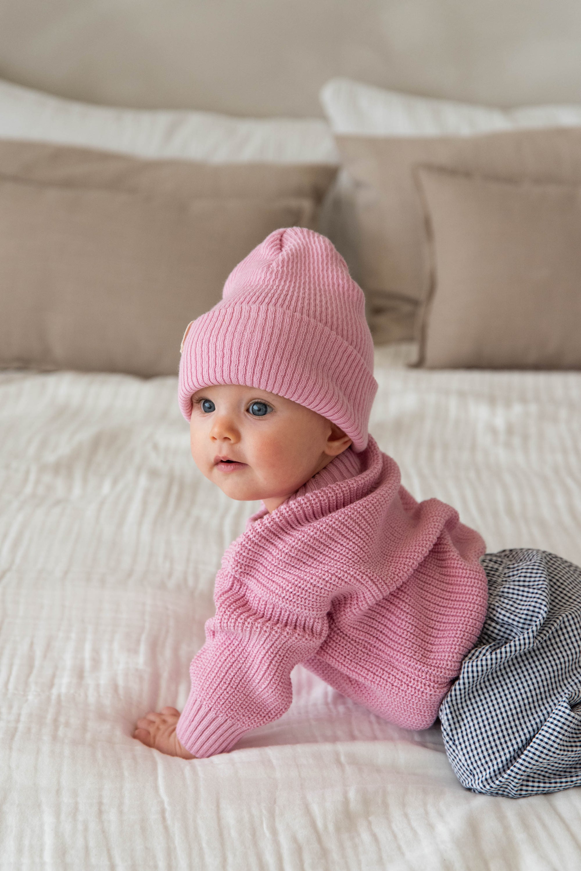 CHUNKY KNIT PULLI STRAWBERRY MILKSHAKE