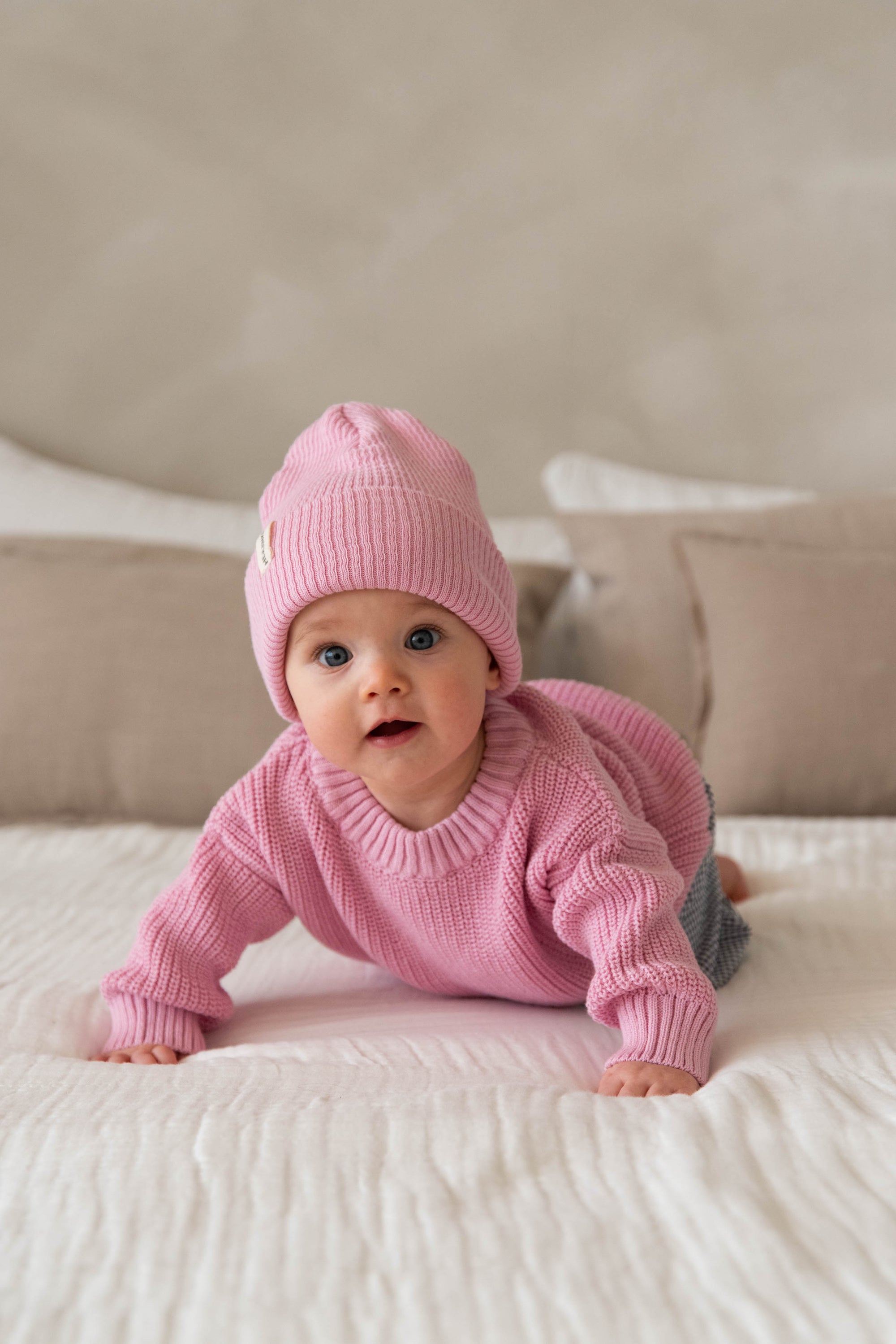 CHUNKY KNIT PULLI STRAWBERRY MILKSHAKE