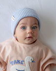 KNIT BEANIE MILKY BLUE