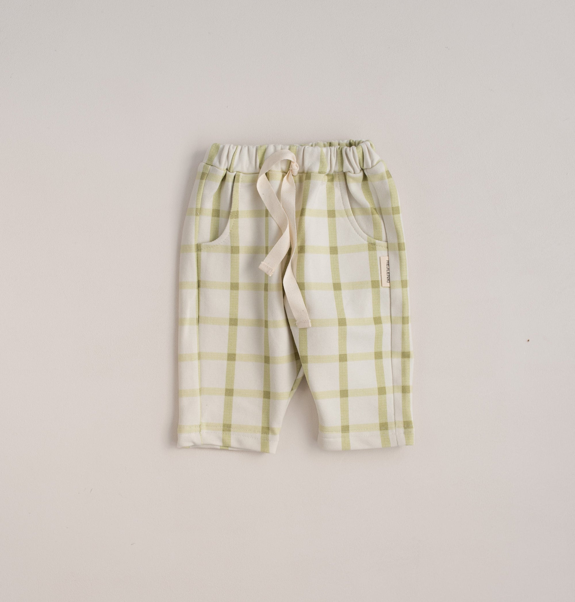 SWEAT PANTS GINGHAM LIME
