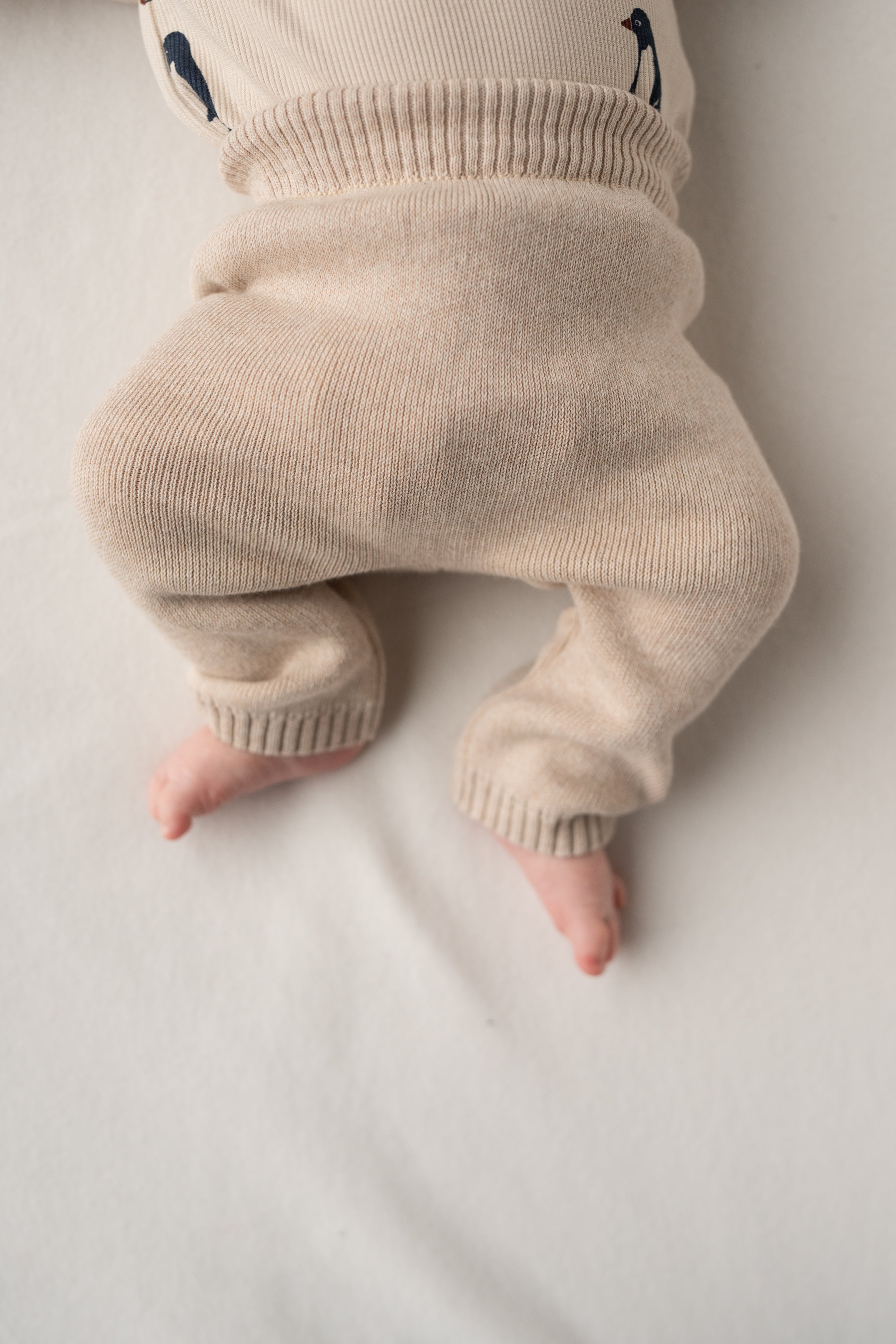COTTON KNIT LEGGINGS BEIGE