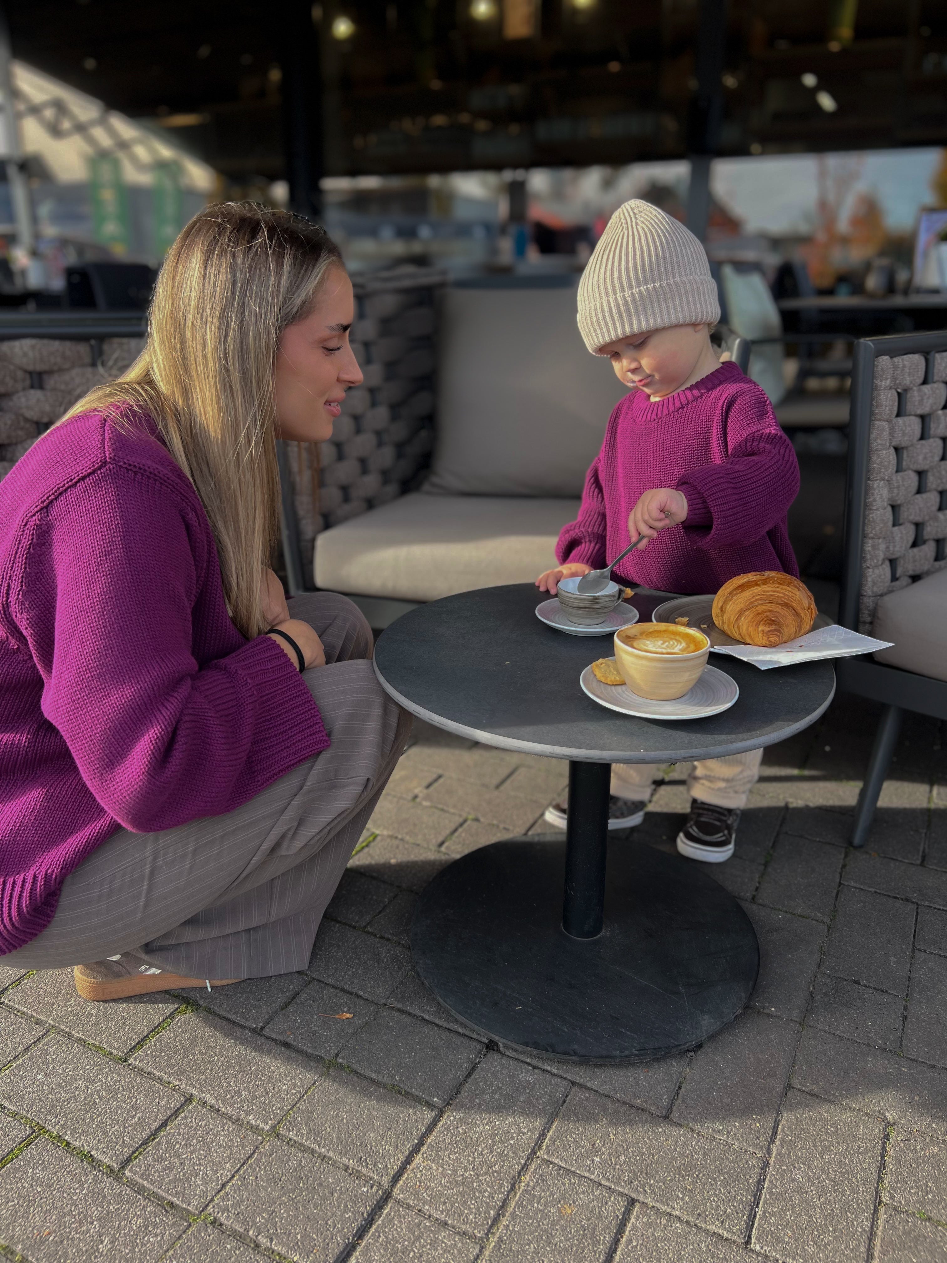 WOMEN CHUNKY KNIT PULLI BERRY GLAZE