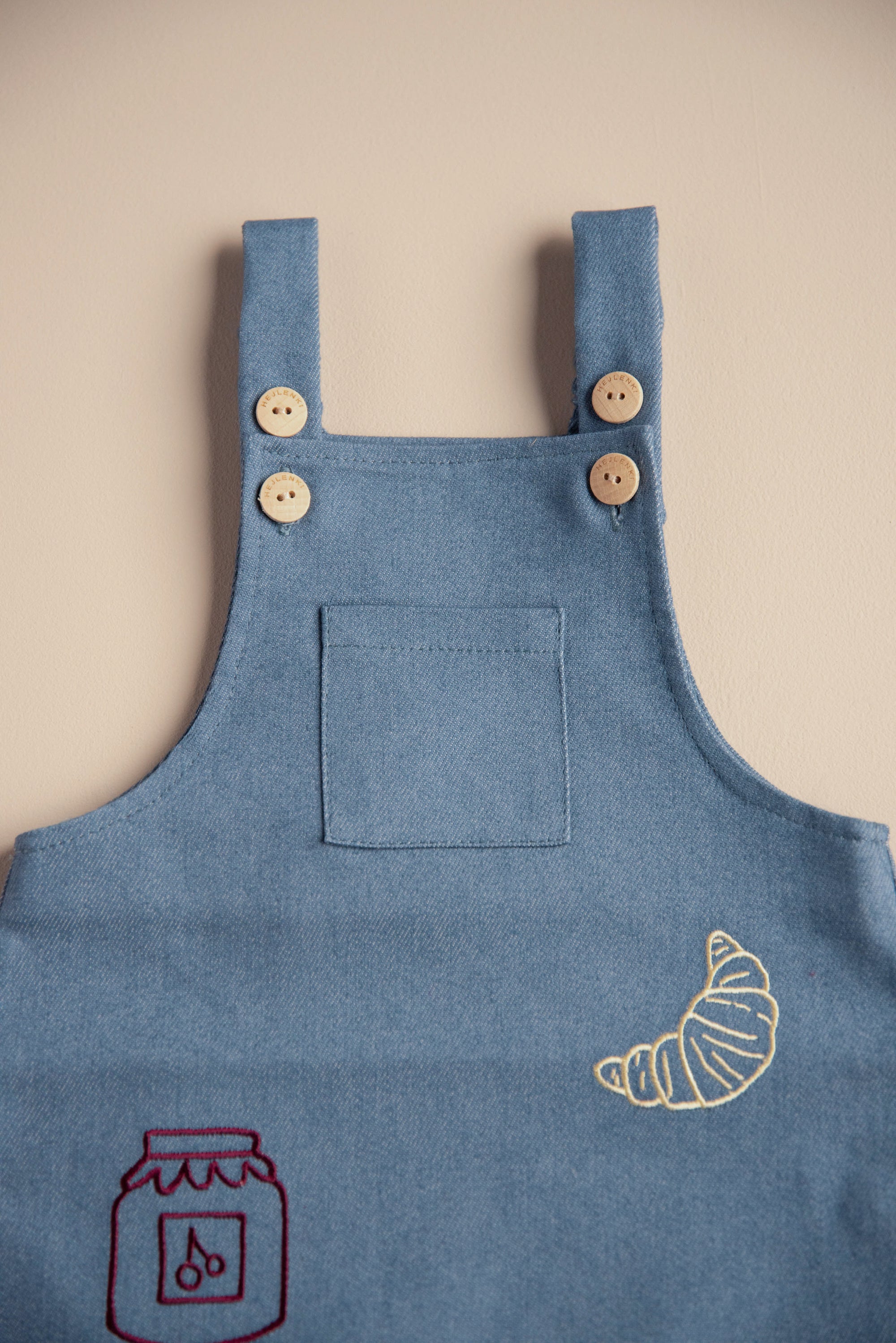 DENIM DUNGAREE CROISSANT + MARMELADE