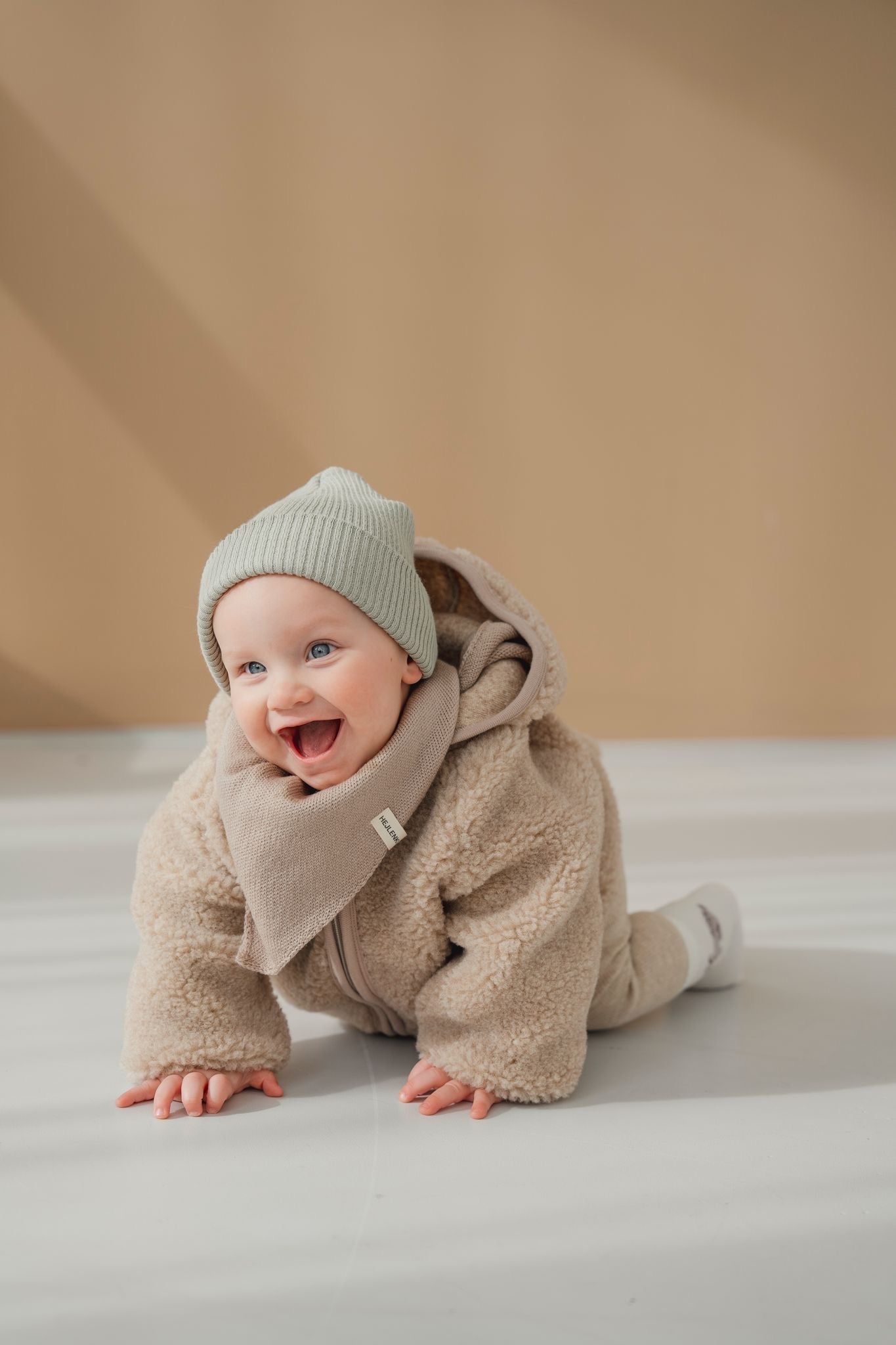 MERINO WOOL TEDDY JACKET BEIGE