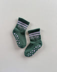 WARM ANTI-SLIP TENNIS SOCKS CUTIE GREEN