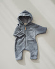 ORGANIC FLEECE OVERALL DUSTY BLUE