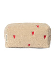 POUCH BAG HEARTS TEDDY BEIGE