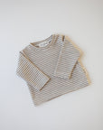 PURE WOOL SHIRT STRIPES BEIGE MELANGE