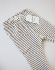 PURE WOOL LEGGINGS STRIPES BEIGE MELANGE