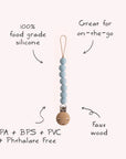 SILICONE PACIFIER CLIP HALO