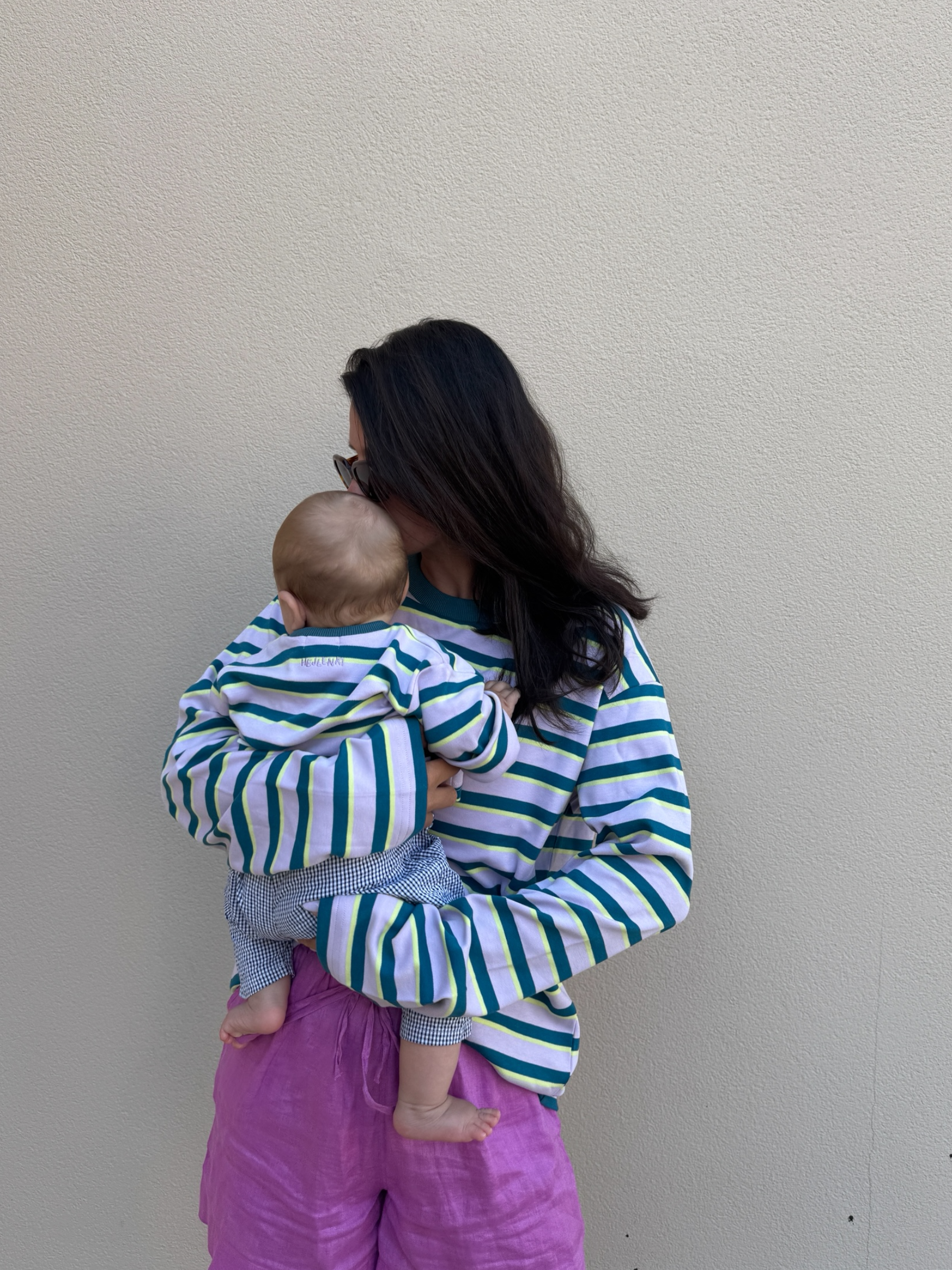WOMEN OVERSIZE LONGSLEEVE BERRY STRIPED