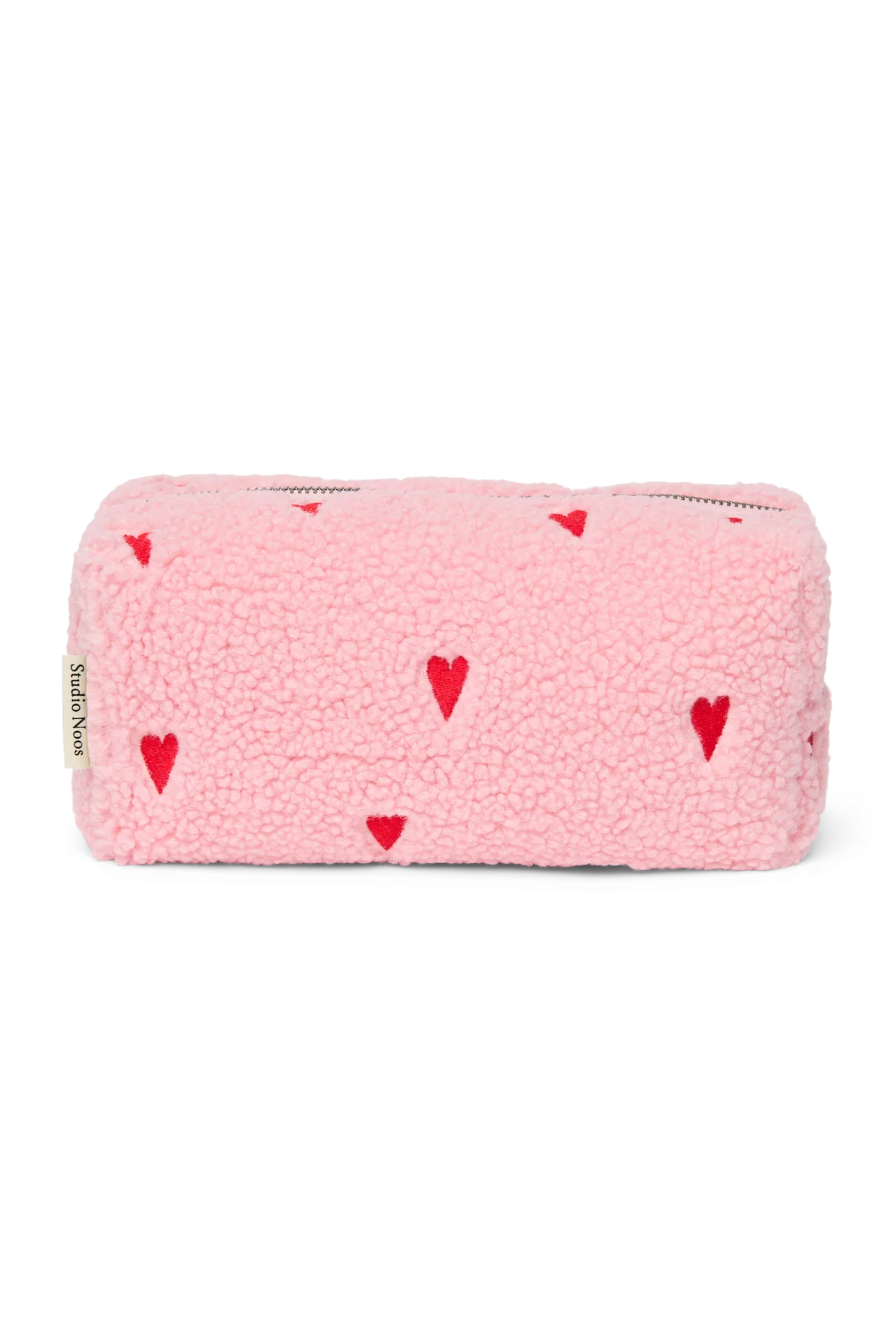 LIGHT PINK HEARTS TEDDY POUCH BAG
