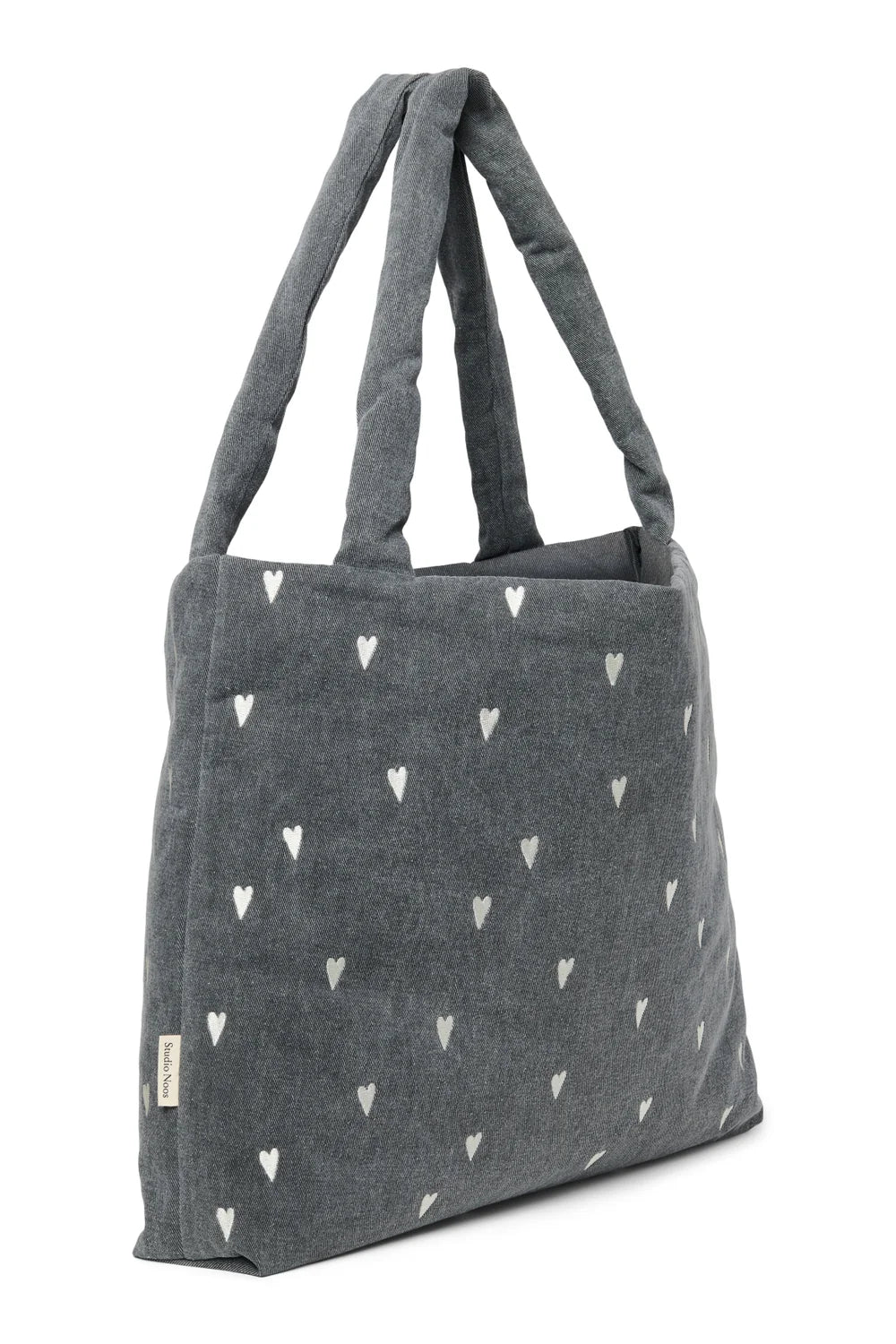 MOM BAG GREY DENIM HEARTS