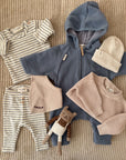 ORGANIC FLEECE OVERALL DUSTY BLUE