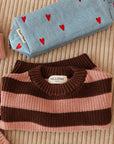 DENIM POUCH BAG HEARTS